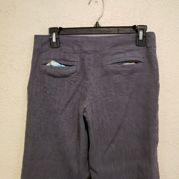 Diane von Furstenberg Cropped Pants Womens SZ 6 Gray Wide Leg Cuffed - Picture 8 of 11